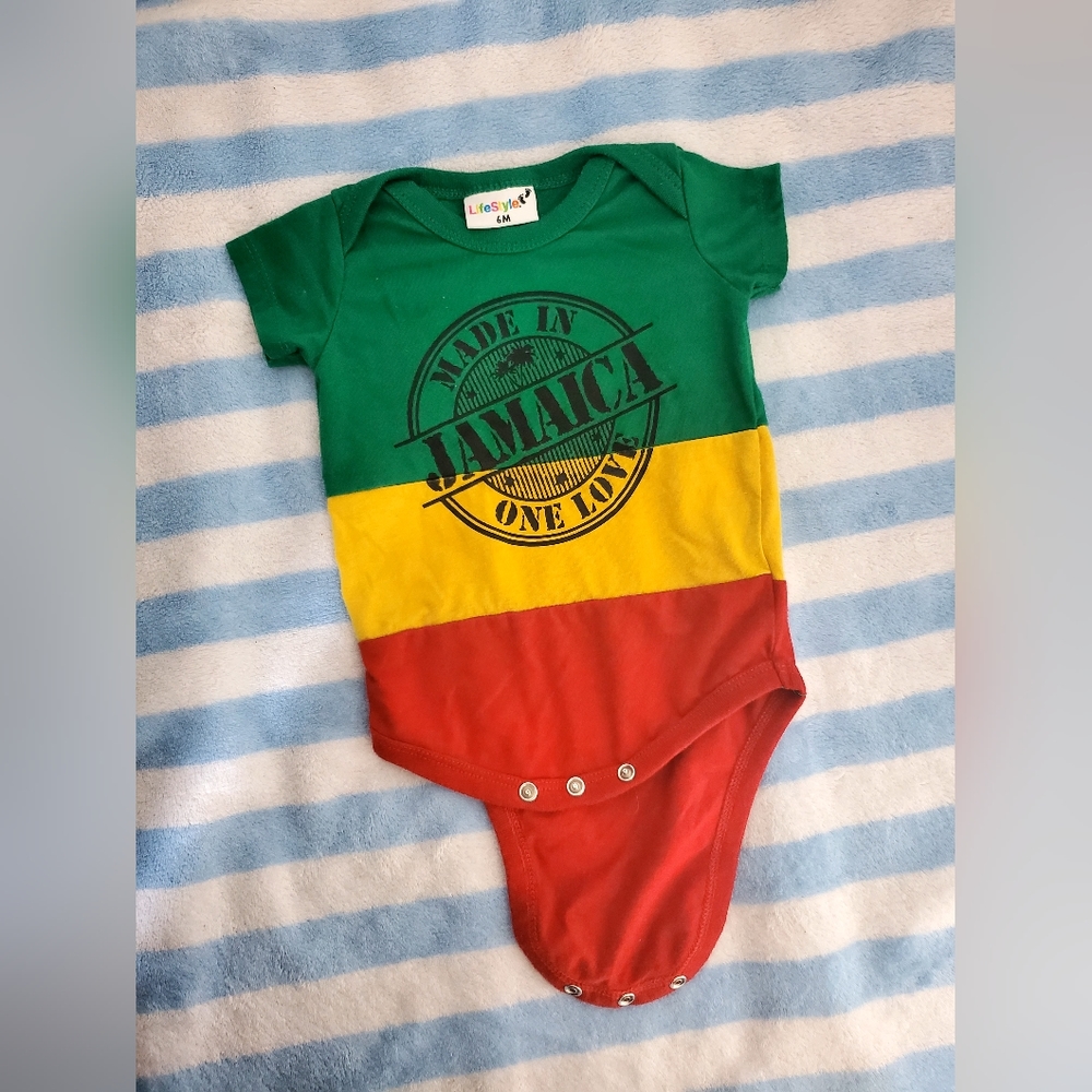 Made in Jamaica 6m diaper shirt